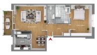 Optimal geschnittene 2-Zimmer-Eigentumswohnung in Sankt Augustin-Niederpleis - Grundriss